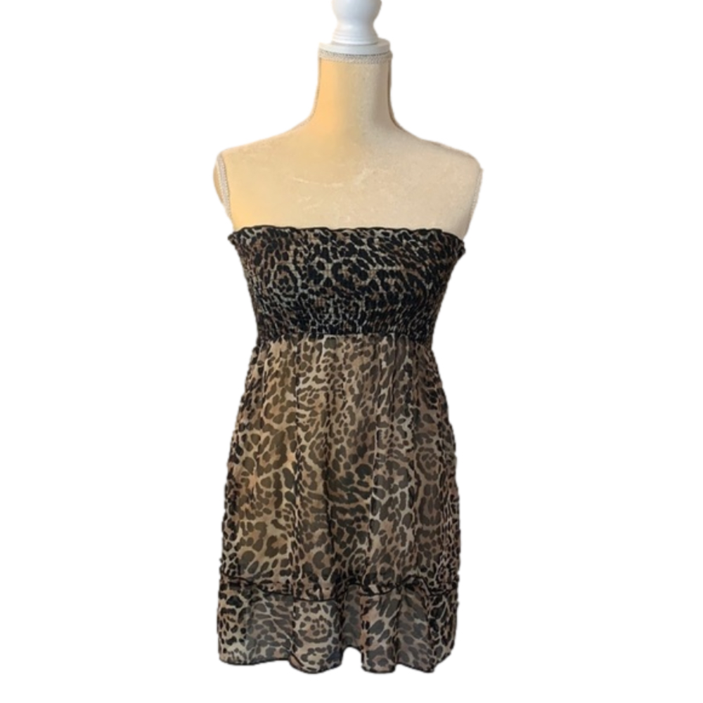 January 7 USA Leopard Print Halter Baby Doll Top